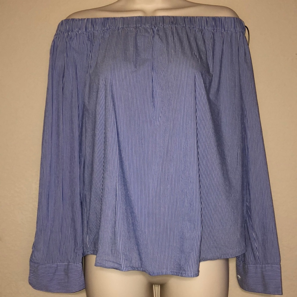 Zara off the shoulder stripe blouse